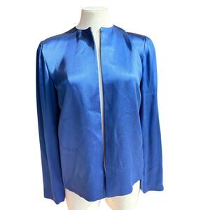 Designer Women's Silk Evening Jacket Size 2 (4- 6) Royal Blue & Dark Navy